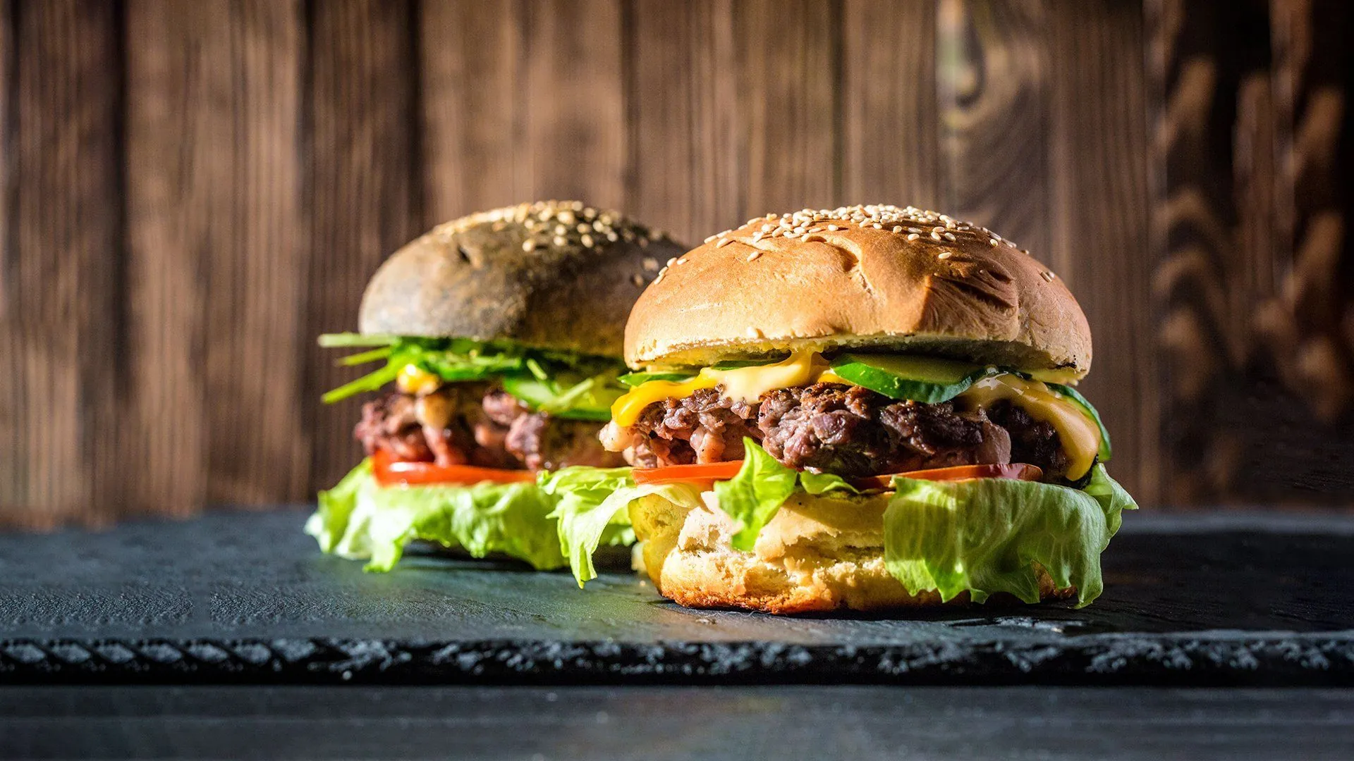 Half-pound Angus burgers at The Uptowner Café On Grand in Saint Paul, MN