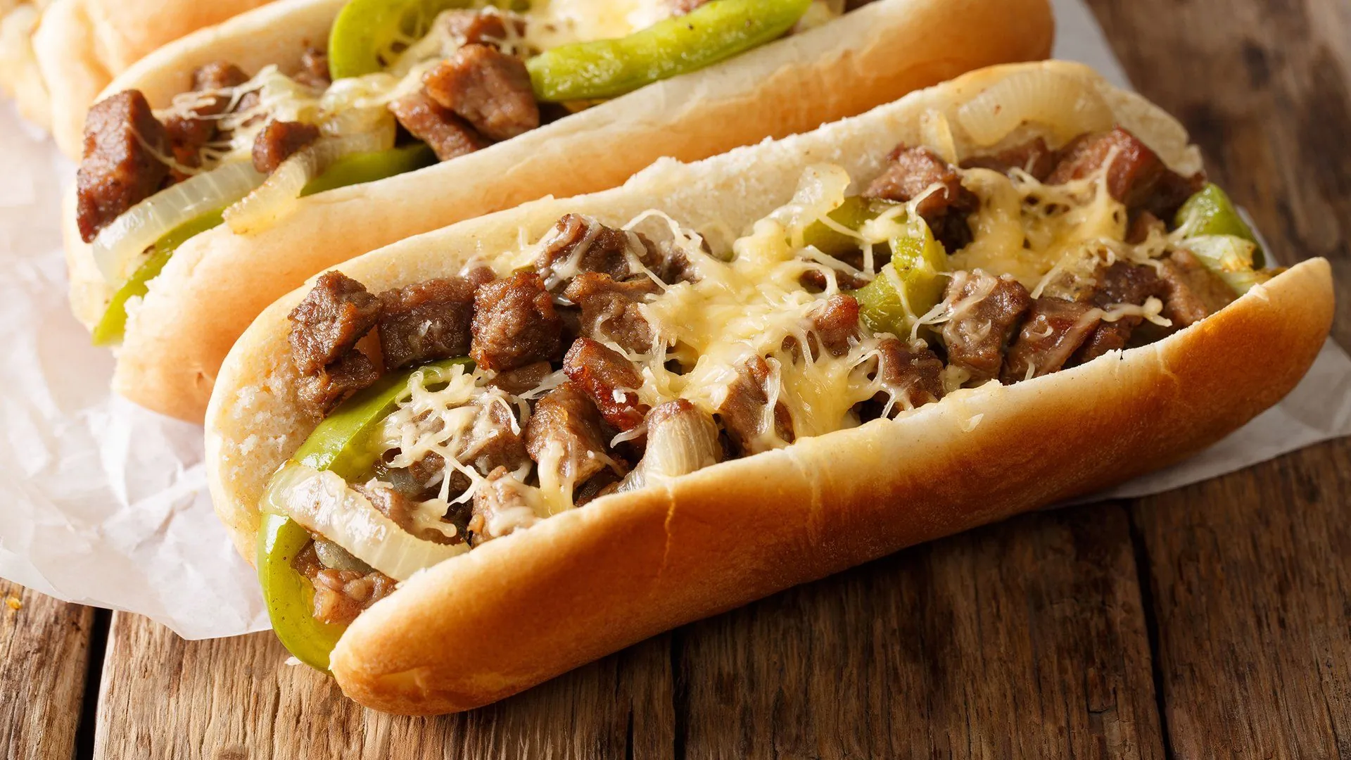 Philly cheese steak sandwiches at The Uptowner Café On Grand